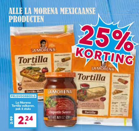 La Morena   tortilla, maaltijdmix folder aanbieding bij  Boons&nbsp;Markt - details