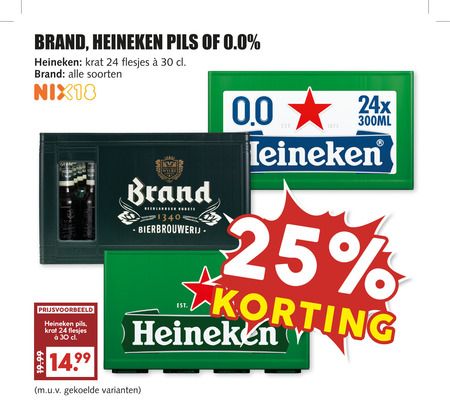 Heineken   krat bier folder aanbieding bij  MCD&nbsp;Supermarkt&nbsp;Basis - details