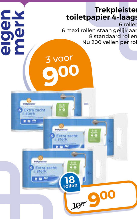 Trekpleister Huismerk   toiletpapier folder aanbieding bij  Trekpleister - details