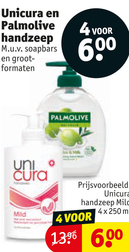 Unicura   handzeep folder aanbieding bij  Kruidvat - details