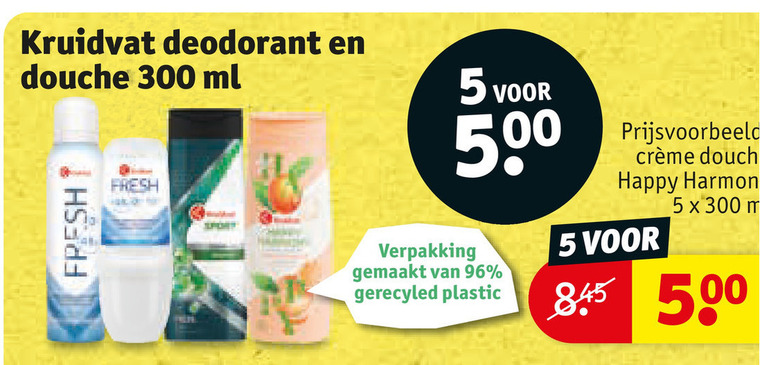 Kruidvat Huismerk   douchegel, deodorant folder aanbieding bij  Kruidvat - details