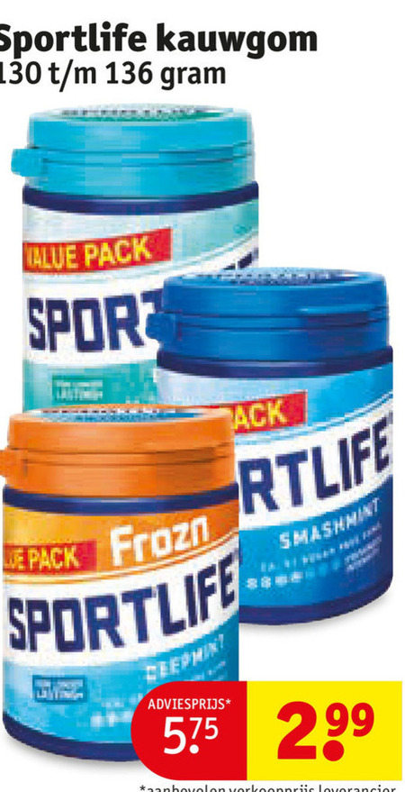 sportlife kauwgom pack frozn smashmint folder aanbieding bij Kruidvat Sportlife kauwgom folder aanbieding bij Kruidvat - details