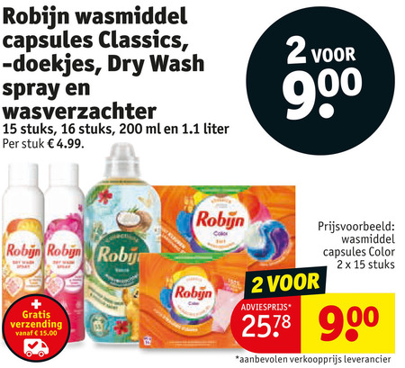 Robijn   wasmiddel, wasverzachter folder aanbieding bij  Kruidvat - details