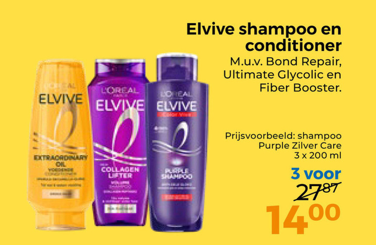 Elvive   conditioner, shampoo folder aanbieding bij  Trekpleister - details