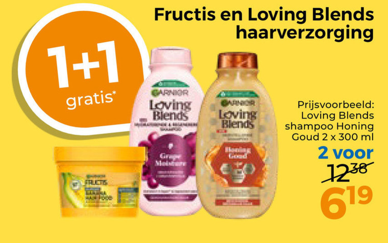 Garnier Loving Blends   shampoo folder aanbieding bij  Trekpleister - details