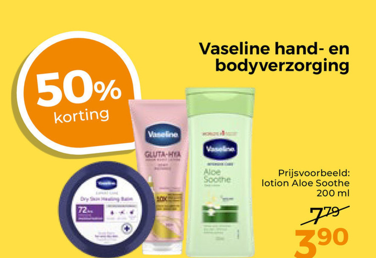 Vaseline   bodylotion, handcreme folder aanbieding bij  Trekpleister - details