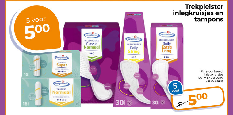 Trekpleister Huismerk   inlegkruisjes, tampons folder aanbieding bij  Trekpleister - details
