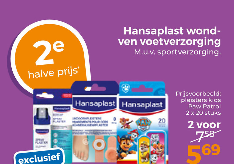 Hansaplast   pleister, voetverzorging folder aanbieding bij  Trekpleister - details