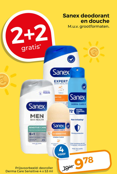 Sanex   deodorant, douchegel folder aanbieding bij  Trekpleister - details