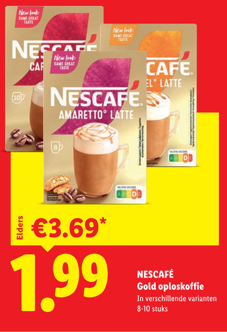 Nescafe   oploskoffie folder aanbieding bij  Lidl - details