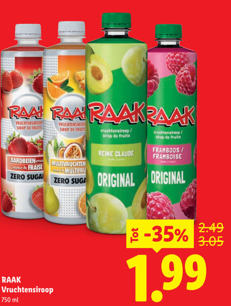 Raak   limonadesiroop folder aanbieding bij  Lidl - details