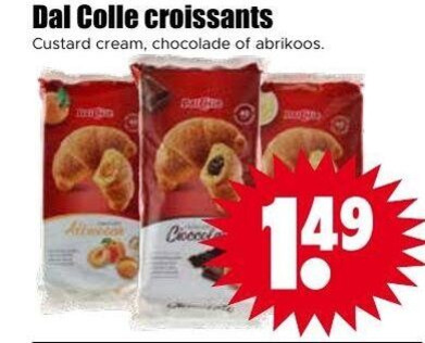 croissants colle custard cream chocolade abrikoos 14 folder aanbieding bij Dirk