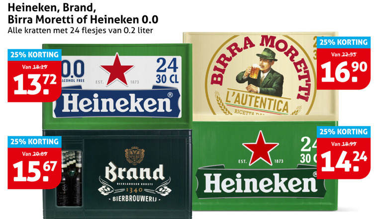 heineken 0.0 brand birra moretti krat bier 24 25 30 kratten liter free wylre bierbrouwerij 16 90 ricetta folder aanbieding bij Hoogvliet Heineken krat bier folder aanbieding bij Hoogvliet - details