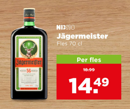Jagermeister   kruidenbitter folder aanbieding bij  Plus - details