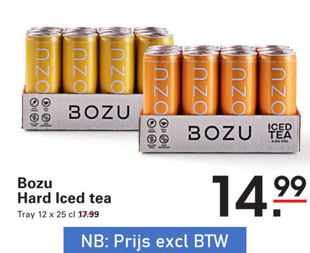 bozu hard seltzer 4 12 25 45 extract call tea iced tray folder aanbieding bij Sligro Bozu hard seltzer folder aanbieding bij Sligro - details