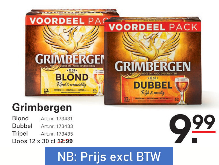 grimbergen speciaalbieren 12 30 voordeel pack abdij 1128 blond rond evenwichtig bitter opgericht dubbel rijk tripel doos folder aanbieding bij Sligro Grimbergen speciaalbier folder aanbieding bij Sligro - details