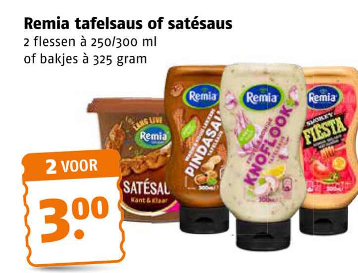 Remia   satesaus, snacksaus folder aanbieding bij  Poiesz - details