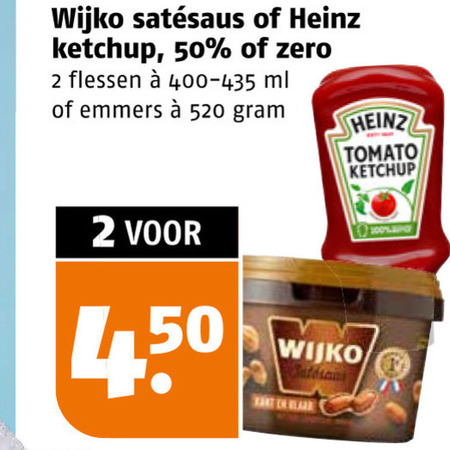 wijko heinz satesaus tomatenketchup 2 50 100 ketchup zero flessen ml emmers tomato folder aanbieding bij Poiesz Wijko satesaus, tomatenketchup folder aanbieding bij Poiesz - details