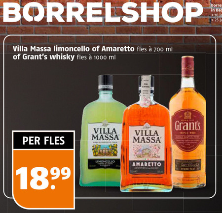 Villa Massa   whisky, amaretto folder aanbieding bij  Poiesz - details