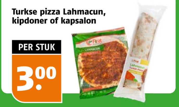 diepvriespizza 300 turkse pizza lahmacun kapsalon stuk folder aanbieding bij Poiesz