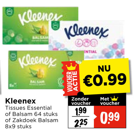 Kleenex   tissue folder aanbieding bij  Vomar - details