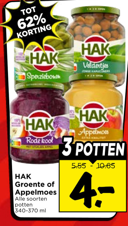 Hak   bonen, groenteconserven folder aanbieding bij  Vomar - details