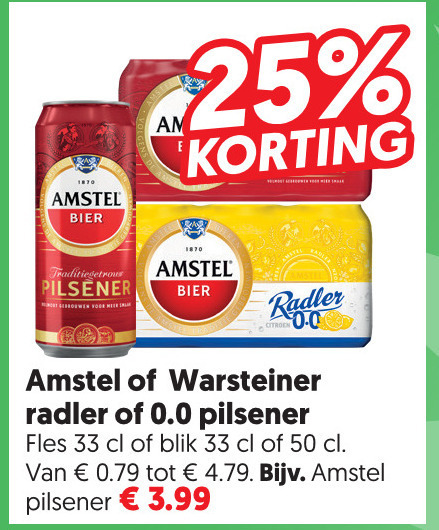 Warsteiner   radler bier, blikje bier folder aanbieding bij  Dekamarkt - details