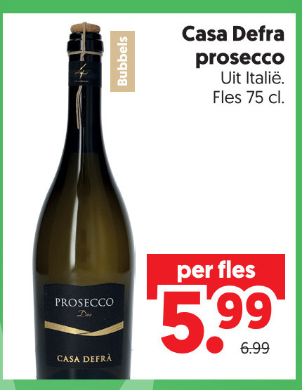 Casa Defra   prosecco folder aanbieding bij  Dekamarkt - details