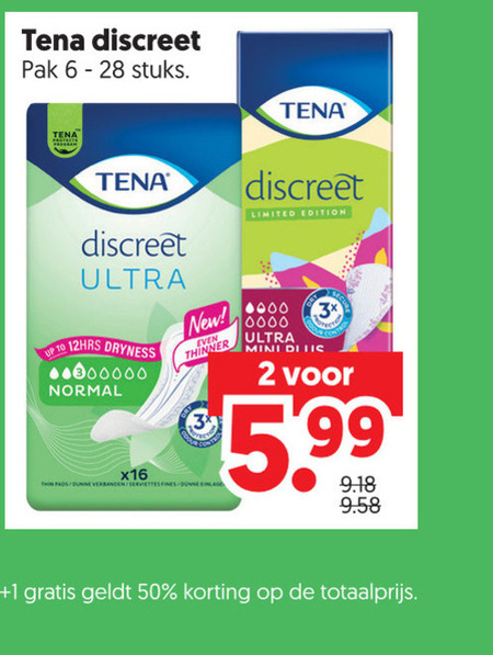 Tena Lady   incontinentieverband folder aanbieding bij  Dekamarkt - details