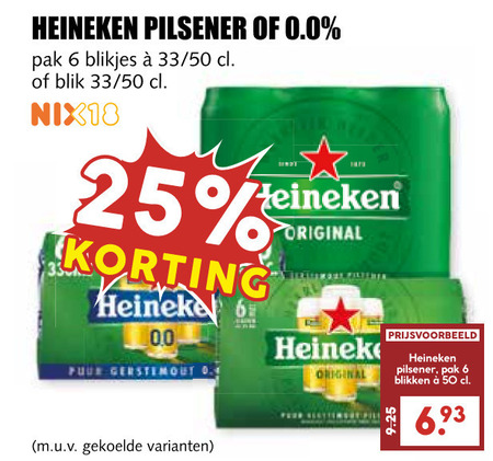 Heineken   blikje bier folder aanbieding bij  MCD&nbsp;Supermarkt&nbsp;Basis - details