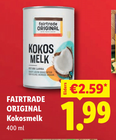 Fair Trade Original   kokosmelk folder aanbieding bij  Lidl - details