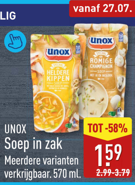 Unox   soep folder aanbieding bij  Aldi - details