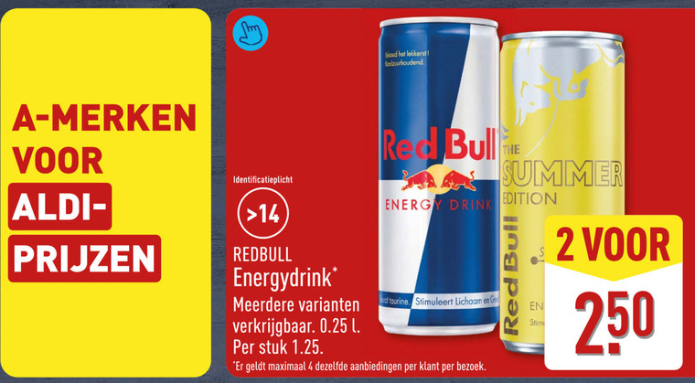 Red Bull   energiedrank folder aanbieding bij  Aldi - details