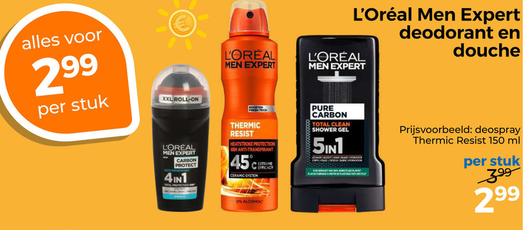 douchegel deodorant 45 150 stuk xxl roll men expert douche carbon protect 4in1 thermic resist fresh total clean shower gel 5-in-1 lichaam corps visage protection anti transpirant ceramic system extreme efficacy flacon alcohol deospray ml folder aanbieding bij Trekpleister