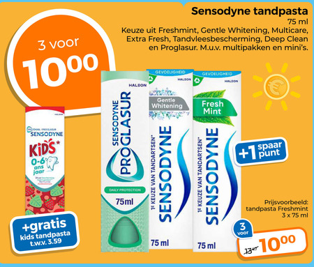 Sensodyne   tandpasta folder aanbieding bij  Trekpleister - details