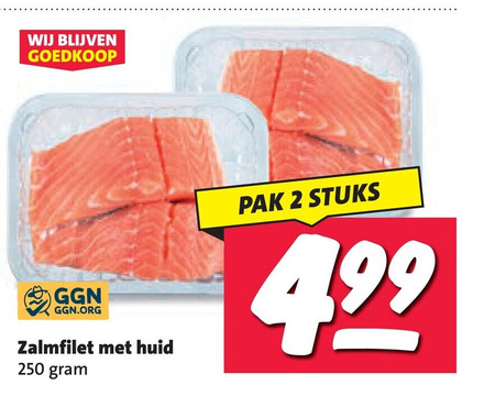 zalmfilet 2 250 huid pak stuks folder aanbieding bij Nettorama