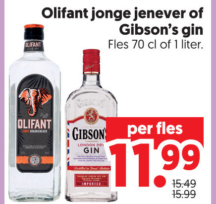 Gibsons   gin, jenever folder aanbieding bij  Dekamarkt - details