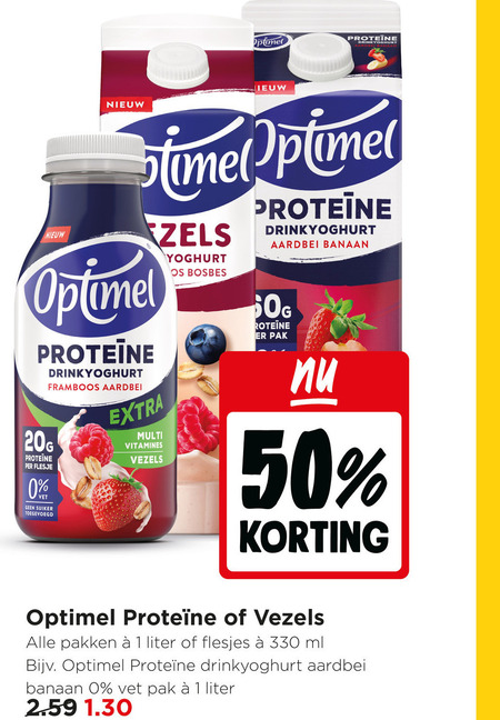 Optimel   drinkyoghurt folder aanbieding bij  Jumbo - details