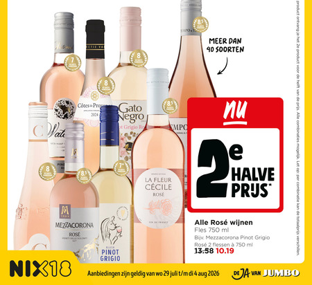 rose 2 4 7 8 18 20 40 750 waterval hamersma tempo appellation provence gato chile grigio 5 pino r mezzacorona rosee vigneti dolomiti boor blush pinot jumbo reserve la fleur vin france soorten halve wijnen fles ml flessen 2e combinaties let combinatie folder aanbieding bij Jumbo