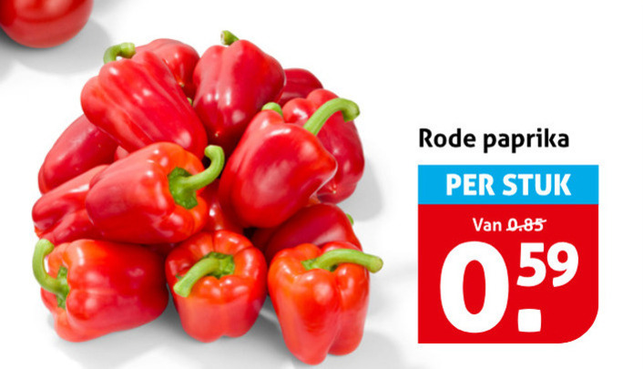 paprika rode stuk folder aanbieding bij Hoogvliet
