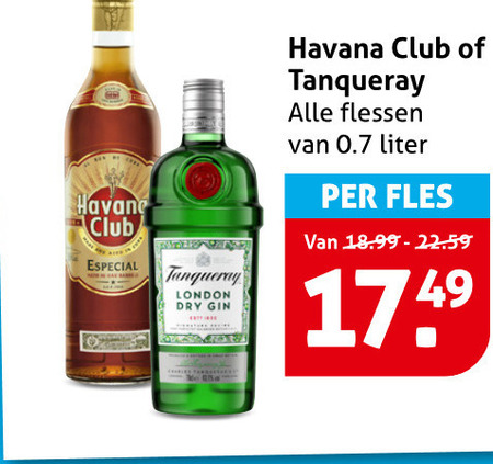 Tanqueray   gin, rum folder aanbieding bij  Hoogvliet - details