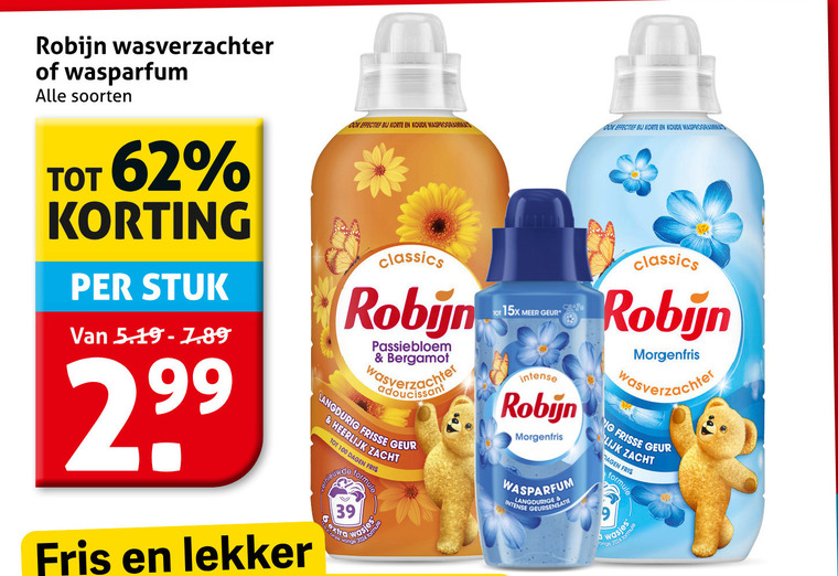 Robijn   wasverzachter folder aanbieding bij  Hoogvliet - details