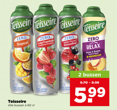 Teisseire   limonadesiroop folder aanbieding bij  Plus - details