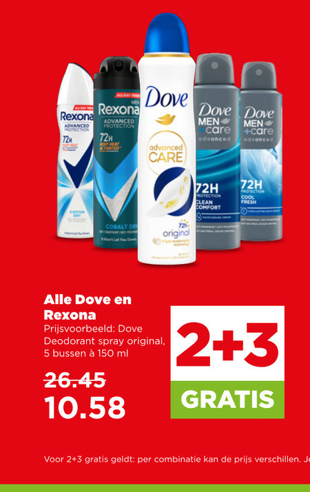 Rexona   deodorant folder aanbieding bij  Plus - details