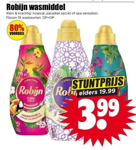 Robijn   wasmiddel folder aanbieding bij  Dirk - details
