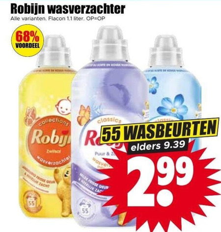 Robijn   wasverzachter folder aanbieding bij  Dirk - details