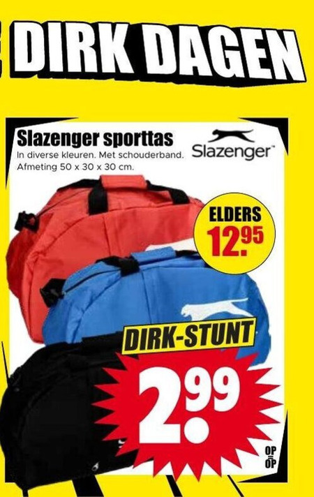 Slazenger   sporttas folder aanbieding bij  Dirk - details