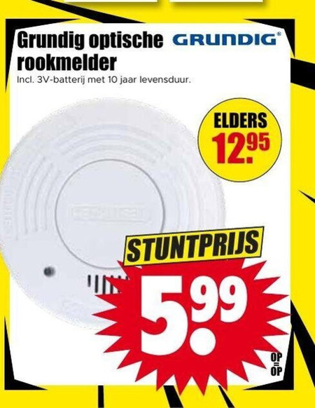 Grundig   rookmelder folder aanbieding bij  Dirk - details