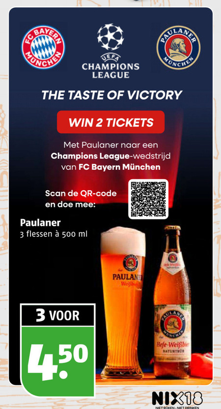 Paulaner   speciaalbier folder aanbieding bij  Poiesz - details