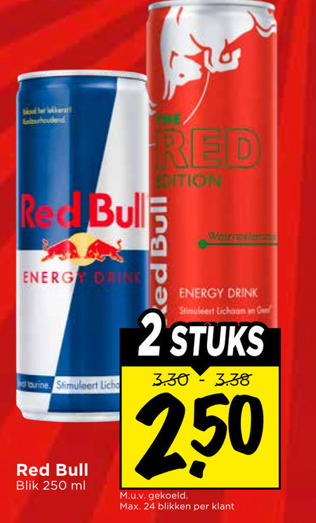 Red Bull   energiedrank folder aanbieding bij  Vomar - details